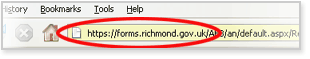 A secure website highlighted in the address bar in Mozilla Firefox