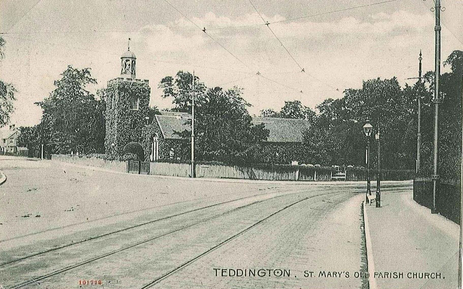 Figure 24 View of tramlines outside St Mary with St Alban parish church c1920