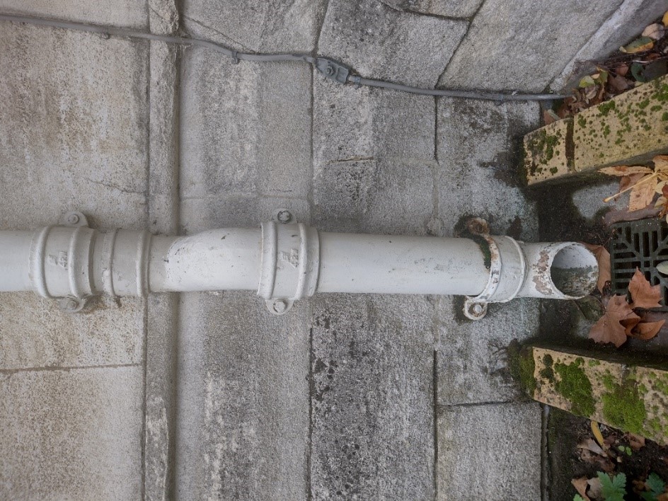 Figure 90 Cast iron downpipe at the former St Alban's Church