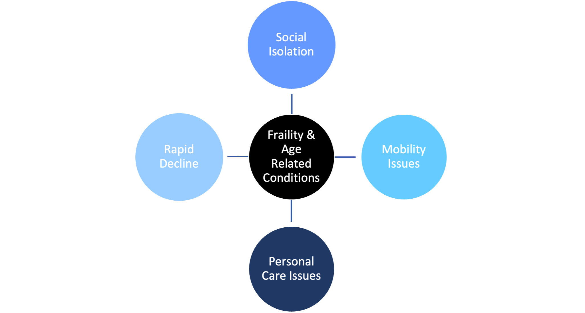 Diagram Demonstrating the Issues Caused by Frailty and Age-Related Conditions