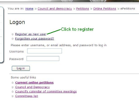 Step 2 - Click Register as a new user