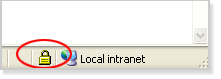 The SSL padlock symbol in Internet Explorer