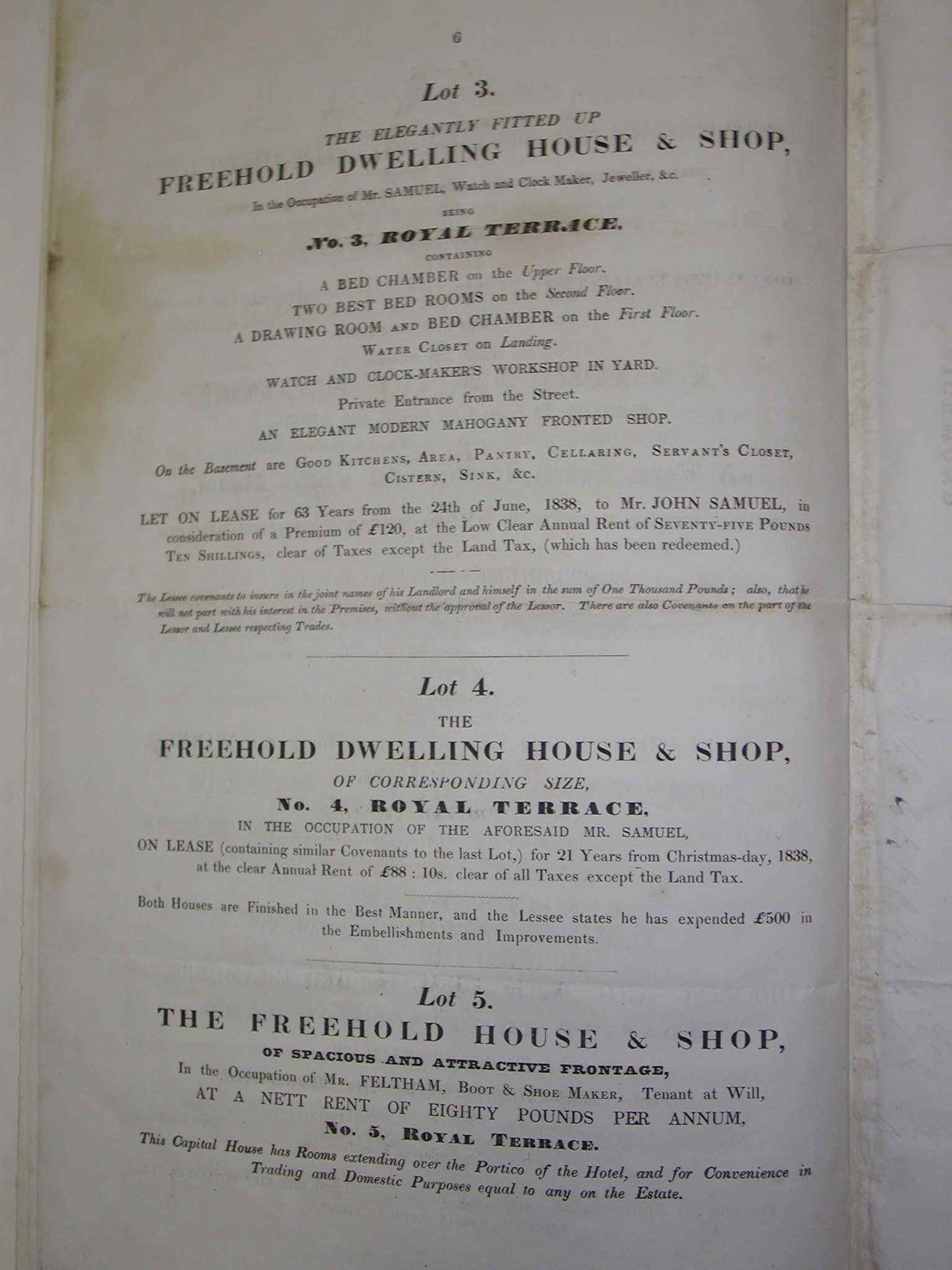 Royal Terrace Lots 3, 4 and 5 - Nos 25, 27 and 29 Hill Street