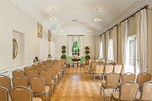 The Loggia room arranged for a ceremony