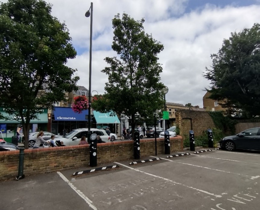 Figure 39 Cedar Road car park showing several electric car charging points