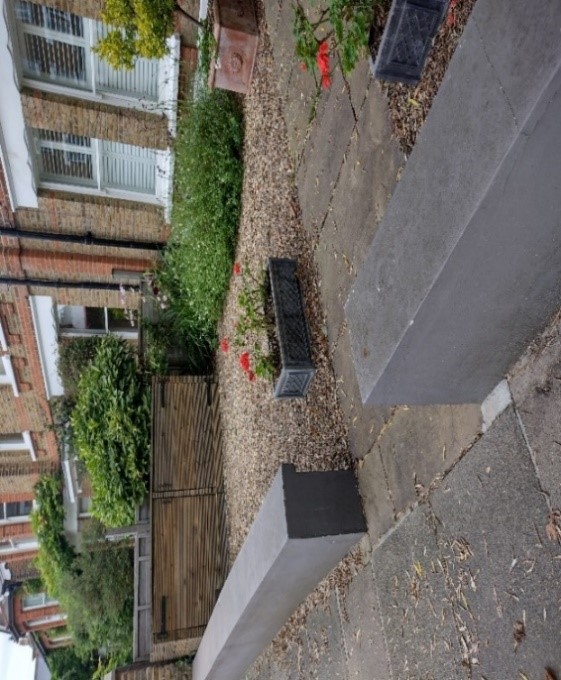 Figure 62 Low rendered boundary wall which is unsympathetic to the character of the street
