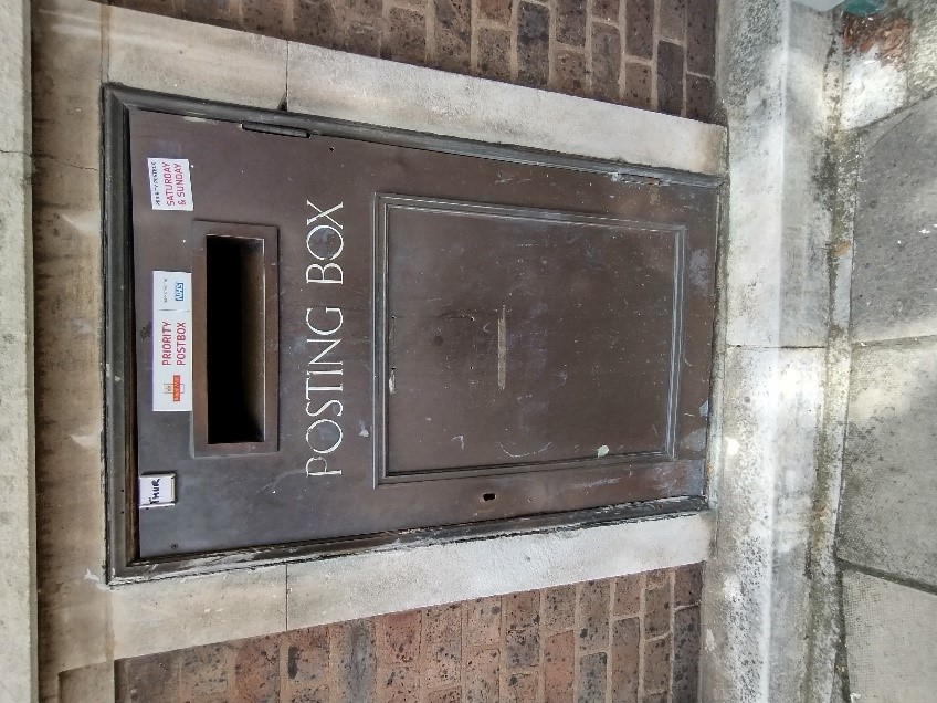 Figure 93 Metal post box at Royal Mail