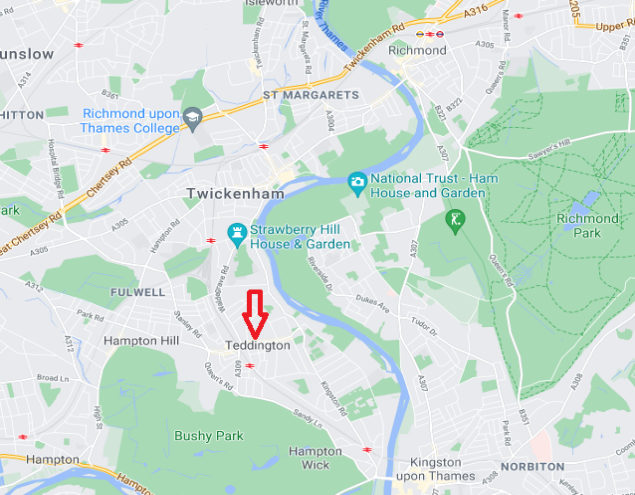 Figure 3 Map showing Teddington in wider context