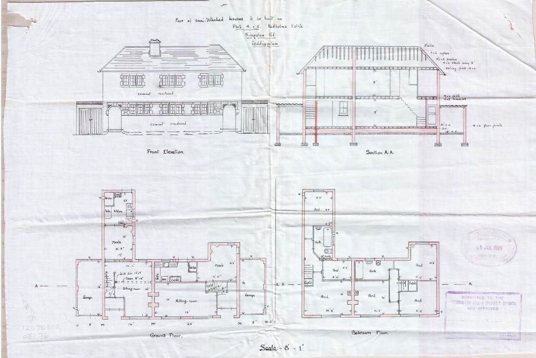 Figure 12 Architectural drawings of 1-3 Kingston Road from 1929