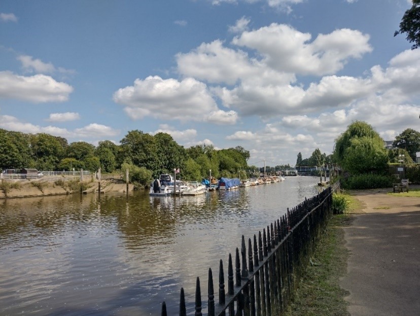 Figure 101 View of Lock with the suspension bridge in the distance