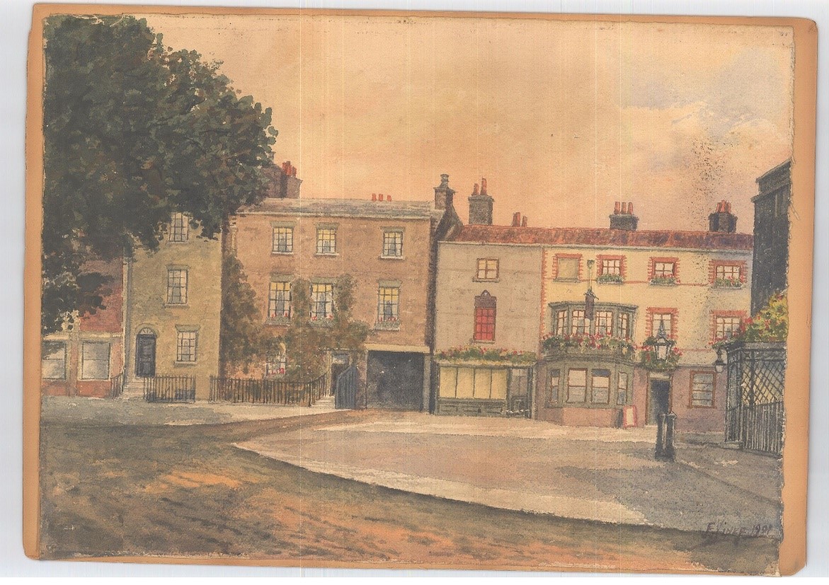 Figure 19 Painting of Richmond Green, close to Pavement Court, 1901