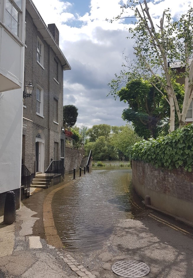 Figure 32 Friars Lane showing tidal flooding