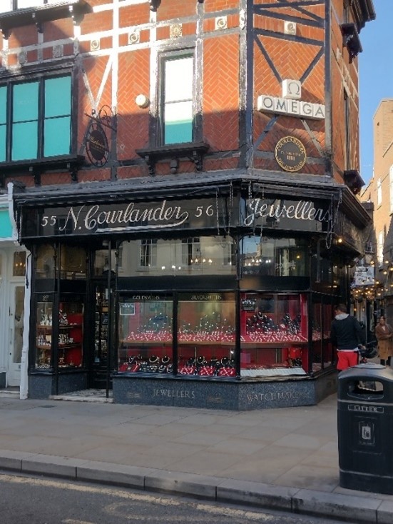 Figure 30 Courlander's shop front 55-56 George Street, on corner of Brewers Lane