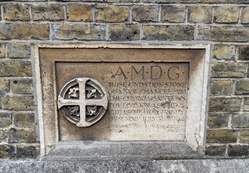 Foundation stone, St John the Divine Church