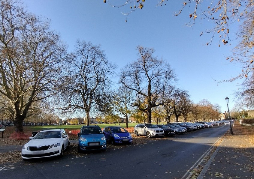 Figure 29 Car parking along the boundary of the Green