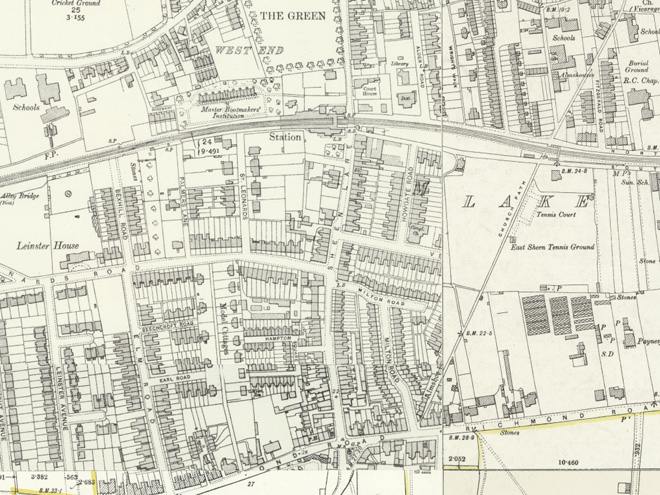 Figure 5: Extract from the 1910 Ordnance Survey Map of Surrey