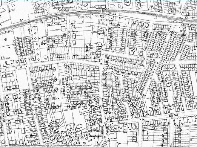 Figure 6: Extract from the 1915 Ordnance Survey Map of Surrey