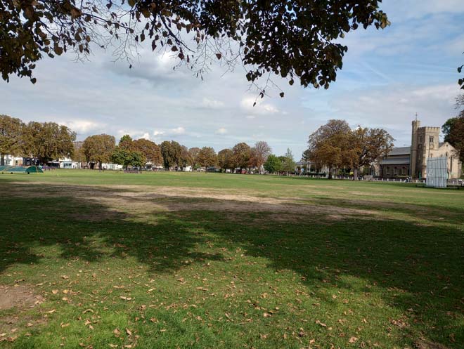 Figure 58: View of The Green looking east with Holy Trinity Church on the right