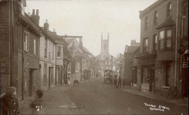 Figure 14: A view of Thames Street looking east towards St Mary's Church in the late 19th century