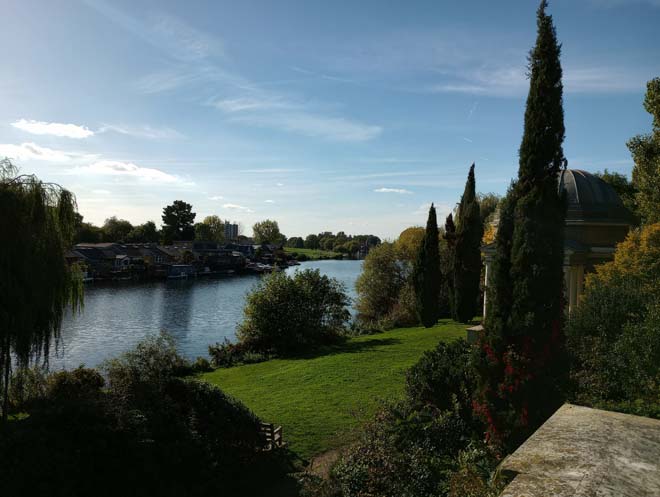 Figure 31: View from the top of the Loggia on Garrick's Lawn