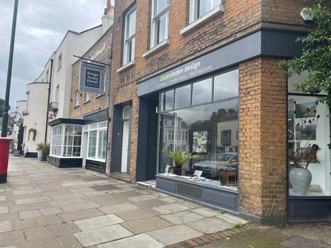 Fig. 74 Detail of the shopfront at 1 Lion Gate, Hampton Court Road