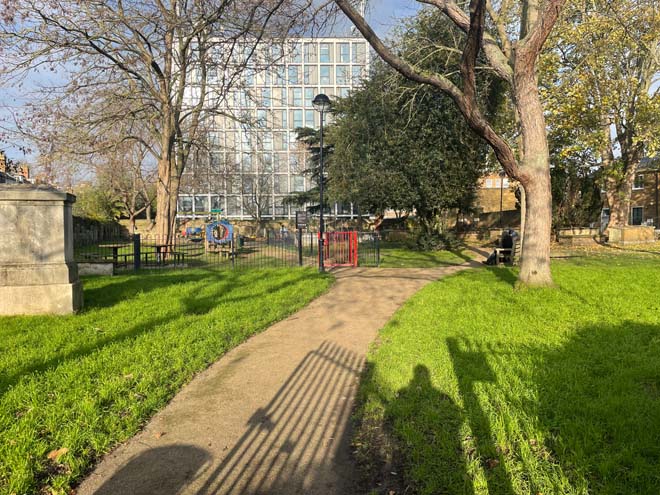 Fig. 49: View north through the Garden, Queen's House at centre