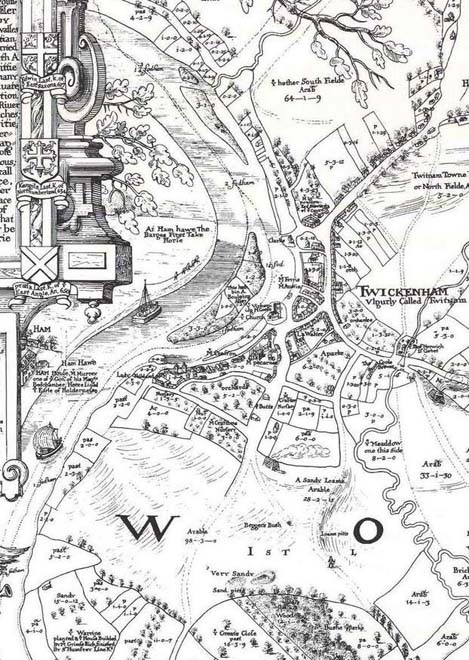 Fig. 1: 1635 Map of Twickenham, Moses Glover