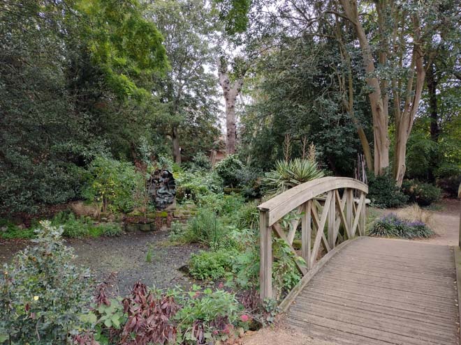 Fig. 123: The Japanese Garden with its wooden bridge