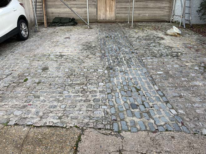 Fig. 129: Detail of mixed materials to the former slipway at Twickenham Yacht Club