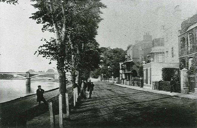 Figure 11: The Terrace looking north in the 1880s/early 1890s (before the construction of the second part of Barnes Bridge)