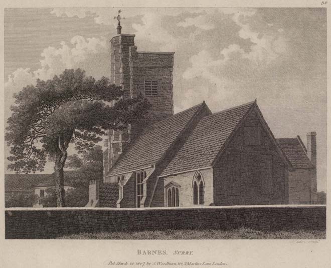 Figure 1: A drawing of St Mary's Church in 1807 (Orleans House Gallery