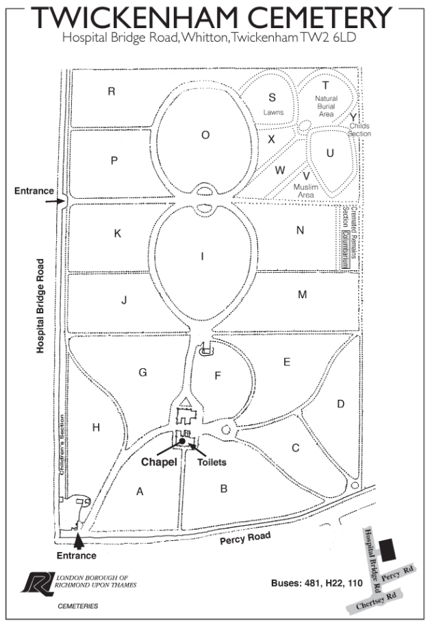 Twickenham cemetery map