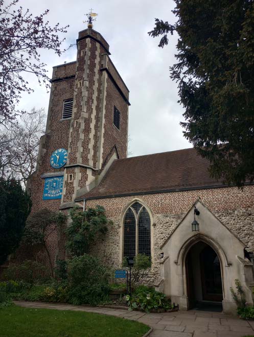 Figure 84: The distinctive red brick church tower and stair tower