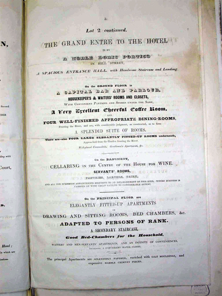 Advertisement for the Royal Hotel lot 2, page 2