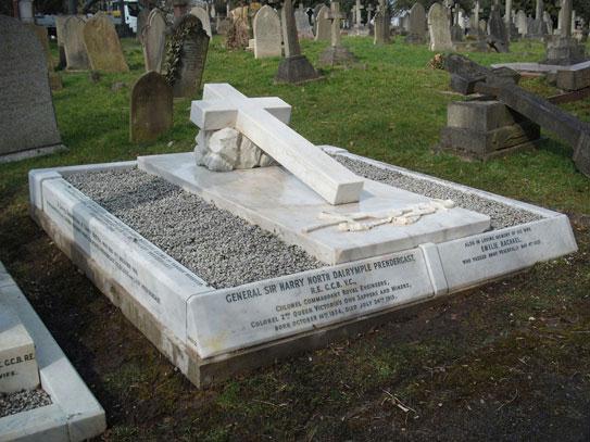 General Sir Harry North Dalrymple Prendergast's (damaged) headstone and grave