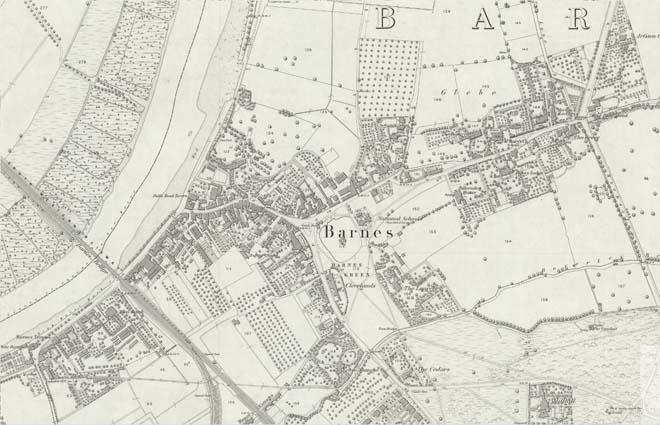 Figure 6: Extract from the 1867 Ordnance Survey Map of London