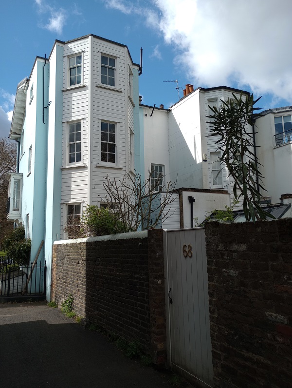 Figure 68: Rear elevation of No.68 Kew Green showing a timber boarding façade.