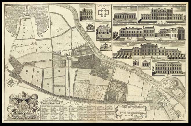 Figure 4: John Rocque's Map of Kew and Kew Gardens (c.1740)