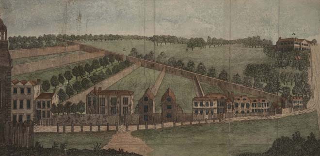 Figure 2: A view of Lord Bute's Erection at Kew, with some part of Kew Green and gardens (c.1767)