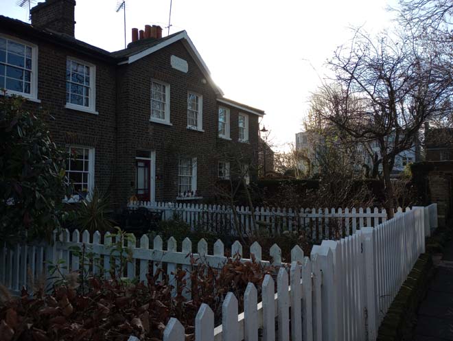 Figure 39: Front gardens and white picket fences in Thetis Terrace