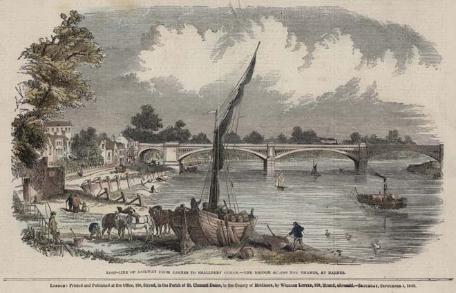 Figure 4: A view of Barnes Bridge in 1849 (Orleans House Gallery)