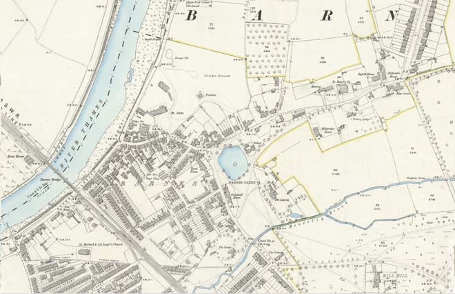 Figure 7: Extract from the 1891 Ordnance Survey Map of London