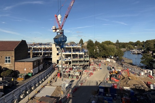 Twickenham Riverside redevelopment reaches new heights as Water Lane frame completed