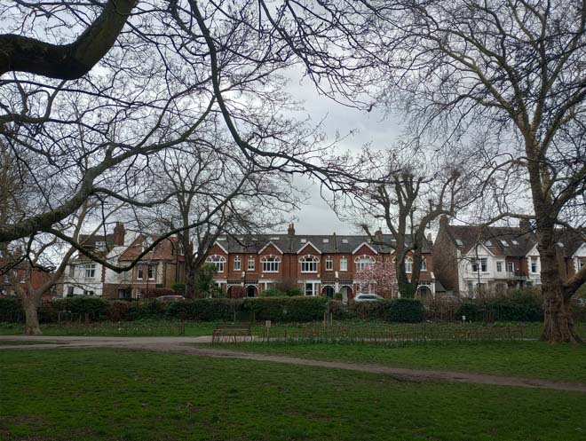 Figure 199: View of houses on The Crescent from the Green